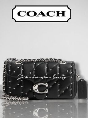 Coach Quilted Crystal Tabby 20 Crossbody Bag RETAIL- Black Silver Hardware NEW